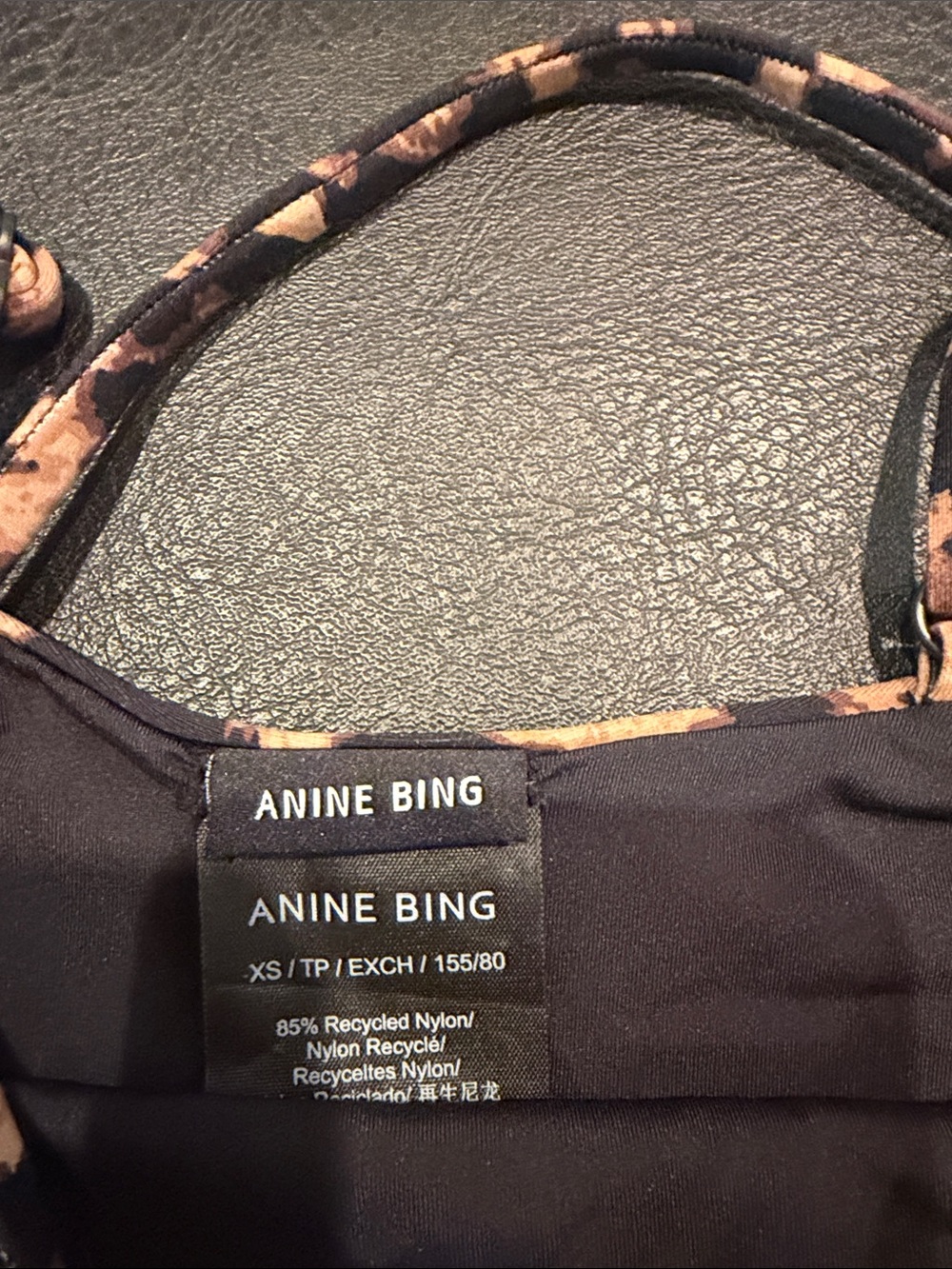 Anine Bing Leopard Print One-Piece Swimsuit - Brown & Black XS New - Picture 2 of 6